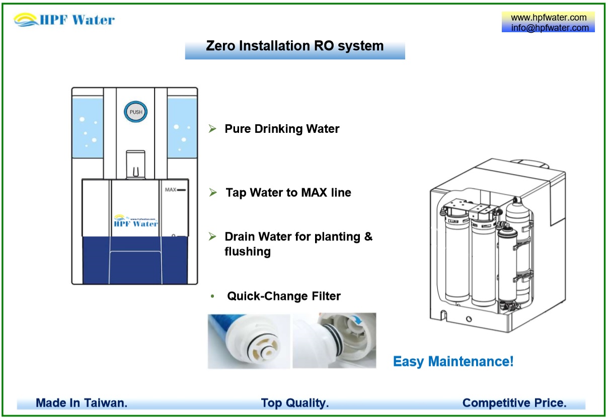 Zero Installation Portable RO system Water dispenser